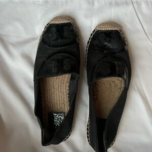 Tory Burch Black Espadrille Flats